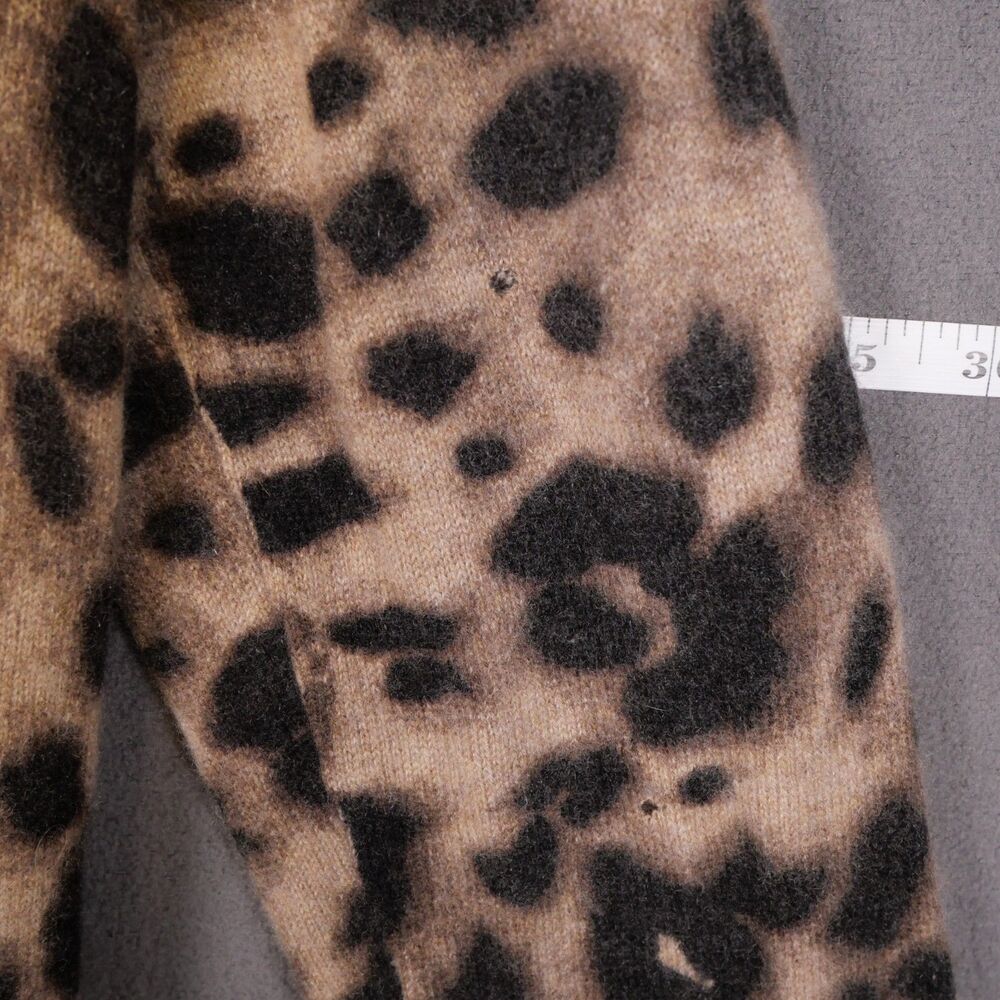 Apt 9 Leopard Print Cashmere Sweater Soft Layering Capsule Wardrobe Trendy - Picture 3 of 8